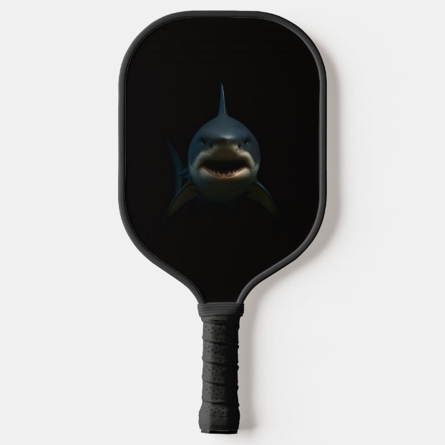 Raquette De Pickleball Black 4 Luxe Pickleball Paddle, Great White Shark (Verso)