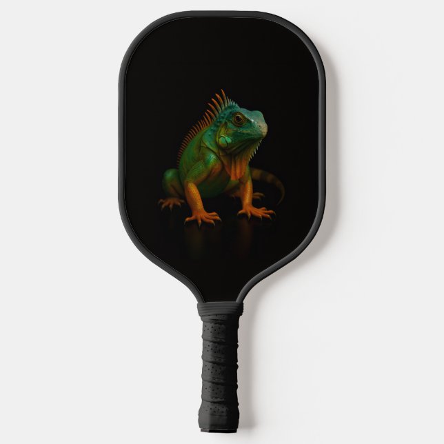 Raquette De Pickleball Black 4 Luxe Pickleball Paddle, Green Iguana (Verso)