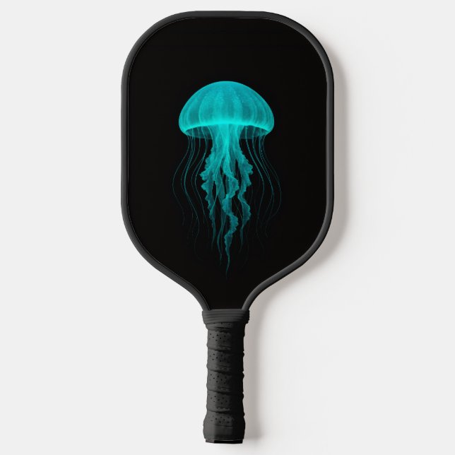 Raquette De Pickleball Black 4 Luxe Pickleball Paddle, Green Jellyfish (Verso)