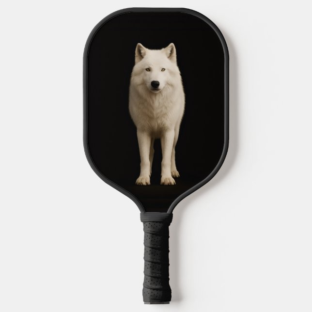 Raquette De Pickleball Black 4 Luxe Pickleball Paddle, Ivory Arctic Wolf (Recto)