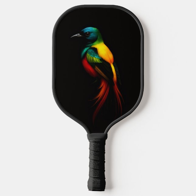 Raquette De Pickleball Black 4 Luxe Pickleball Paddle, Rainbow Bird (Verso)