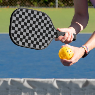 Raquette De Pickleball Black and Gray Checkered Print