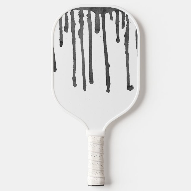 Raquette De Pickleball Black Paint Drop Stripes Pattern (Recto)