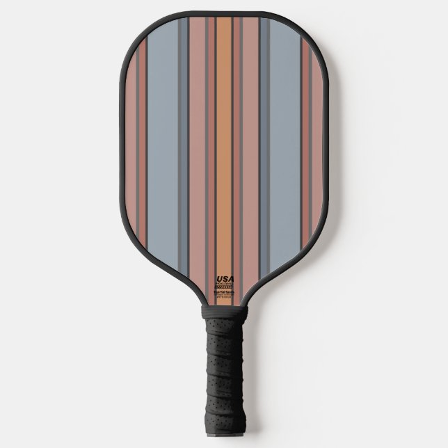 Raquette De Pickleball Bleu rose gris Couleur Blocage Blocs Verticaux (Recto)