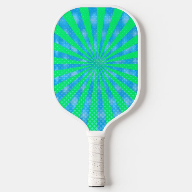 Raquette De Pickleball Blue Green Burst Design Pickleball Paddle (Recto)