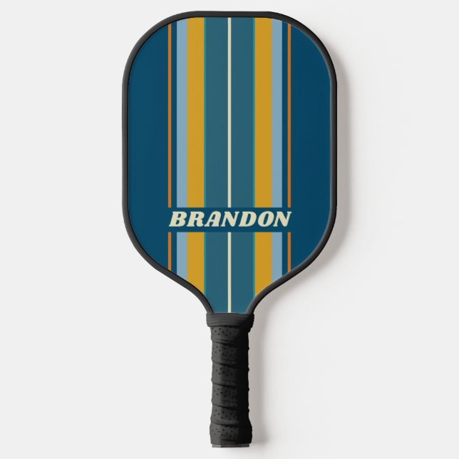 Raquette De Pickleball Blue Sun Board Stripes with Name (Recto)