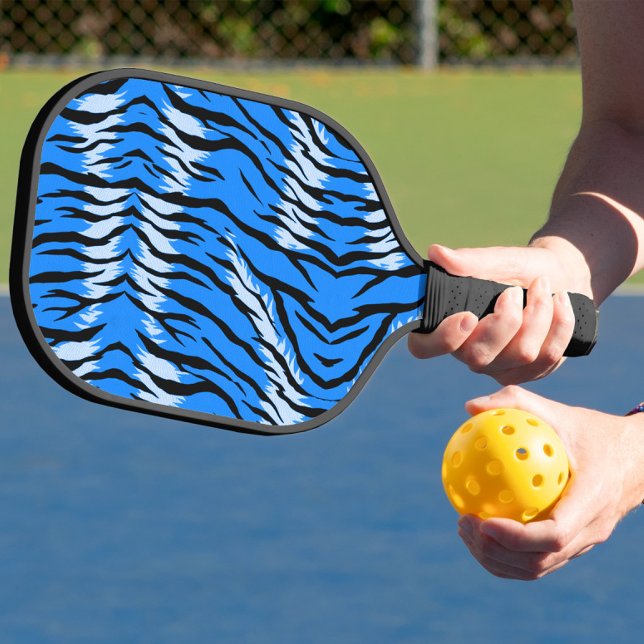 Raquette De Pickleball Blue Tiger Animal Skin Pattern Design  (Créateur téléchargé)