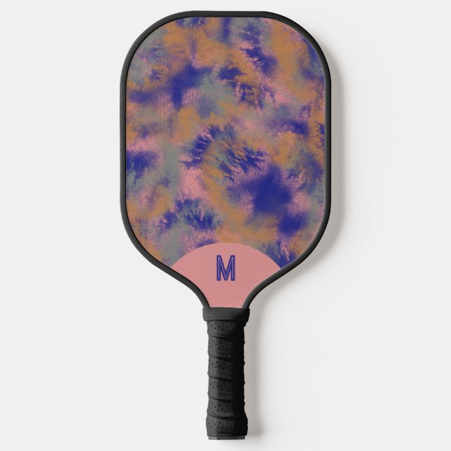 Raquette De Pickleball Bohemian Tie-dyed Vibrant Purple Monogramed (Recto)