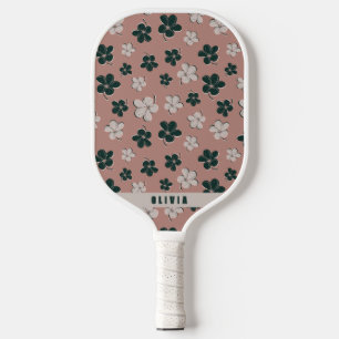 Raquette De Pickleball Boho féminin Floral Pastel Pink Pickleball Paddle