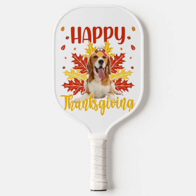 Raquette De Pickleball Bon thanksgiving drôle Turquie Beagle Lover (Recto)