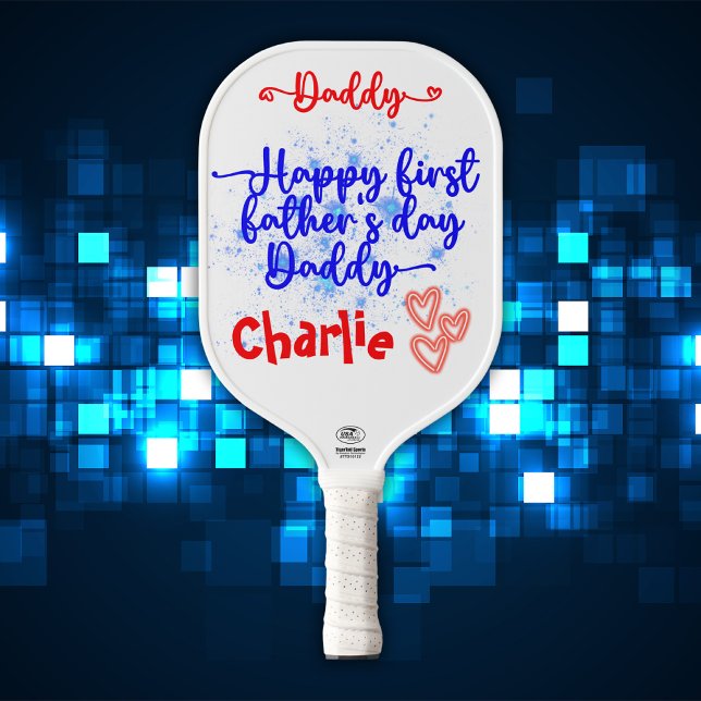 Raquette De Pickleball Bonne première Fête des pères papa | (Créateur téléchargé)