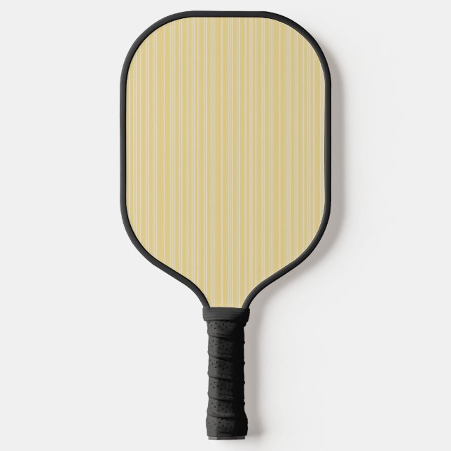 Raquette De Pickleball Bright moderne jaune et blanc bonbon rayé (Recto)