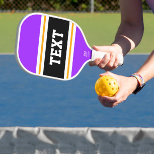 Raquette De Pickleball Bright Violet Noir Jaune Blanc Rayures de course