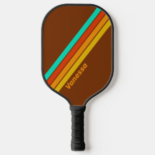 Raquette De Pickleball Brouillard du sol forestier rayé de nom