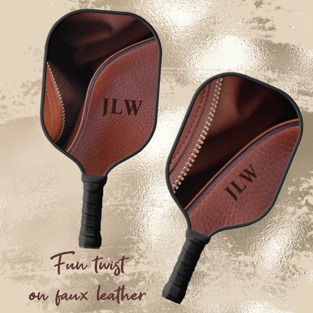 Raquette De Pickleball Brown non zippé faux cuir personnalisé (Créateur téléchargé)