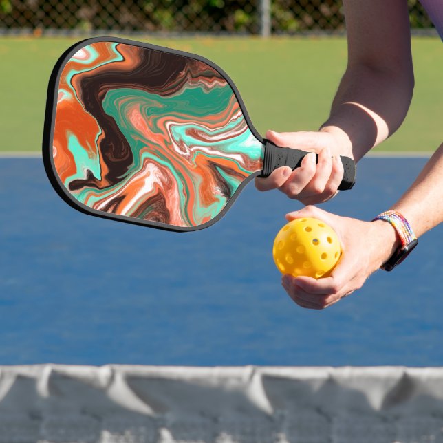 Raquette De Pickleball Brown, Vert, Black Marble Pour Peinture Effet (Insitu)