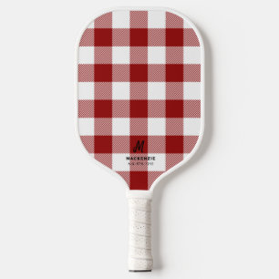 Raquette De Pickleball Buffle blanc rouge plaqué Monogramme