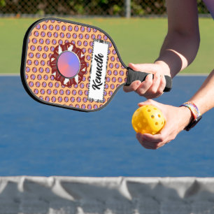 Raquette De Pickleball Burgundy-Ivory Disc Ribbon by Kenneth Yoncich