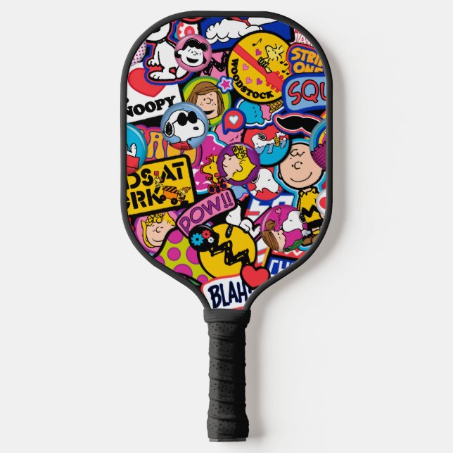 Raquette De Pickleball cacahuètes | Motif de patchs Mixtape (Recto)