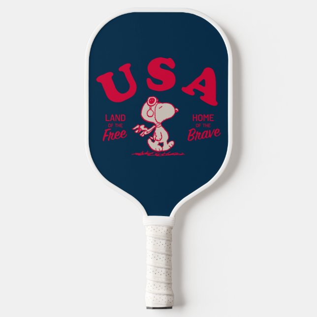 Raquette De Pickleball cacahuètes | Snoopy USA Land of the Free (Recto)