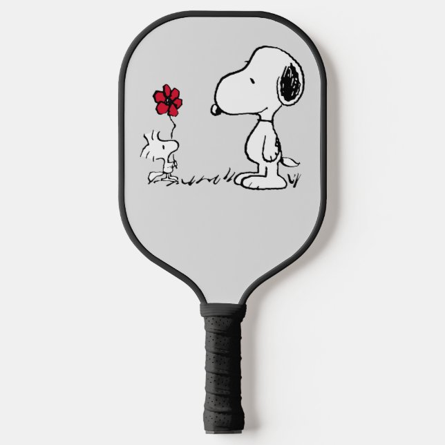 Raquette De Pickleball cacahuètes | Snoopy & Woodstock Rouge & Noir (Recto)