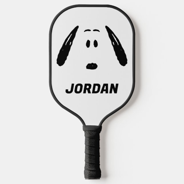 Raquette De Pickleball cacahuètes | Visage Snoopy | Ajouter Votre Nom (Recto)