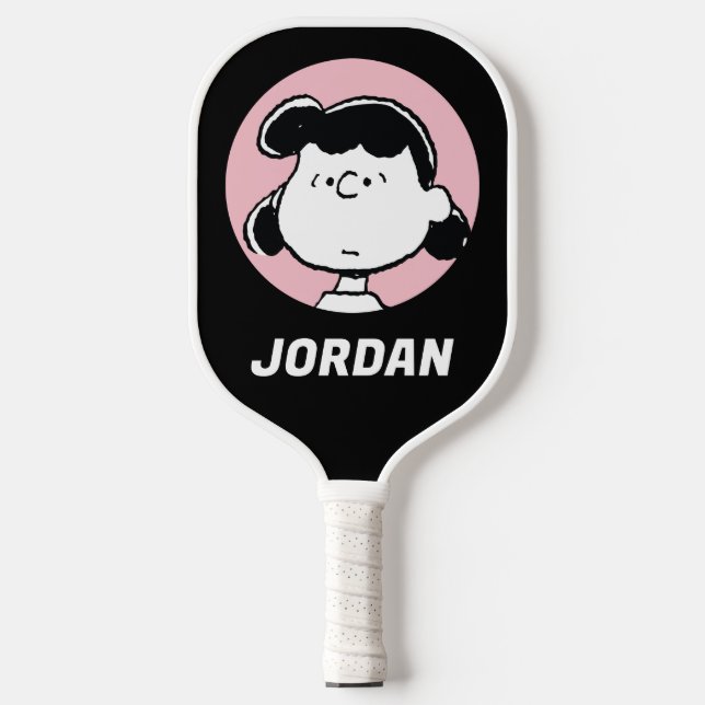 Raquette De Pickleball cacahuètes | Visages de Lucy | Ajouter Votre Nom (Recto)