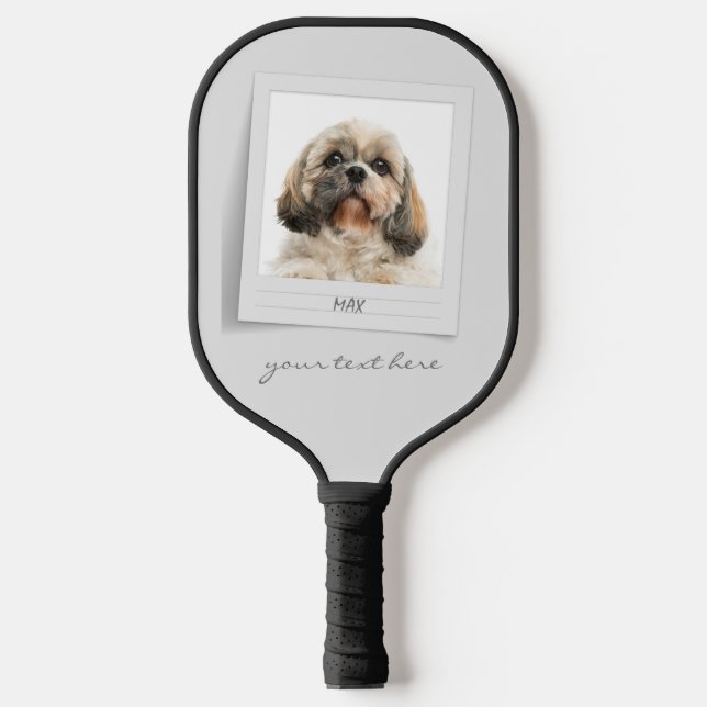 Raquette De Pickleball Cadre photo d'anniversaire de l'animal de compagni (Recto)