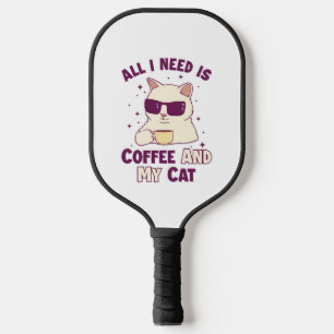 Raquette De Pickleball Café et mon chat Chat Papa Chat Maman Amoureux de