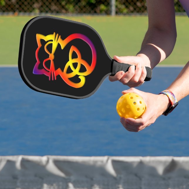 Raquette De Pickleball Calico Gradient Trinity Knot Celtic Cat (Insitu)