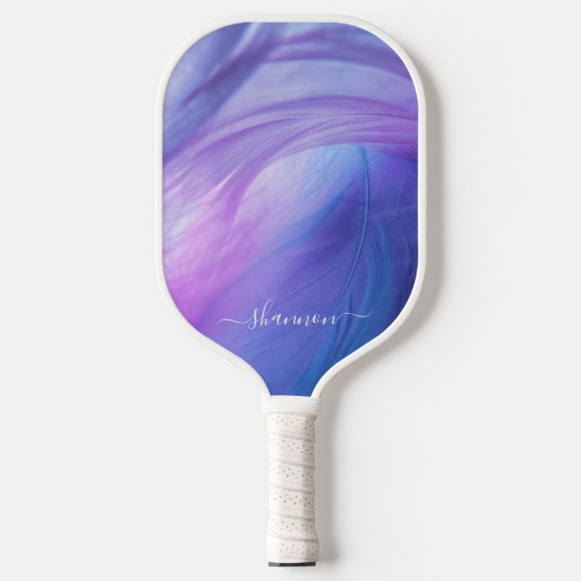Raquette De Pickleball Calligraphie moderne violet bleu rose (Recto)