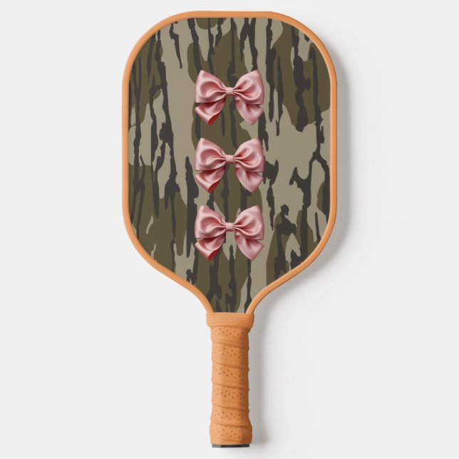 Raquette De Pickleball Camo Bébé Bonnet Rose Rubans & Bows en Bottomland  (Recto)