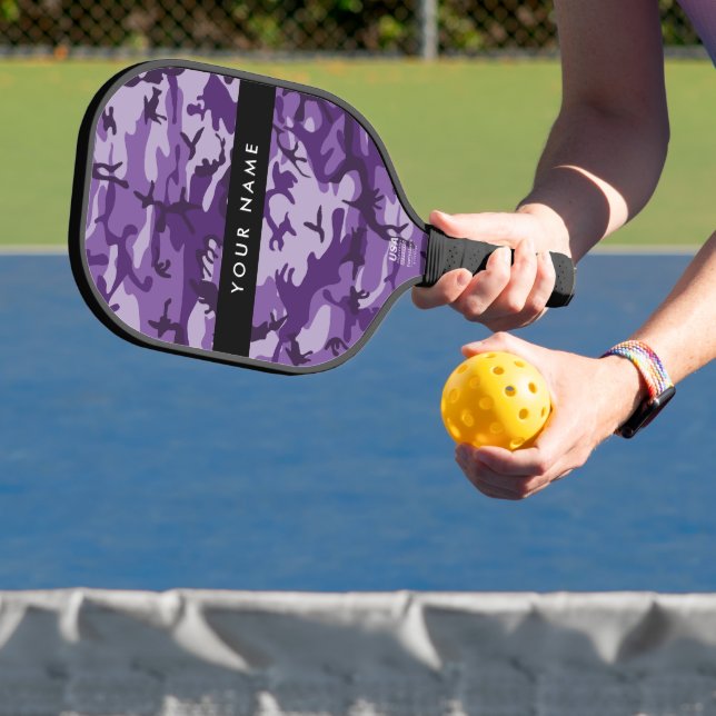 Raquette De Pickleball Camouflage violet Votre nom Personnalisez (Insitu)