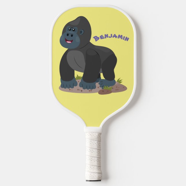 Raquette De Pickleball Caricature de gros gorilles joyeux (Recto)
