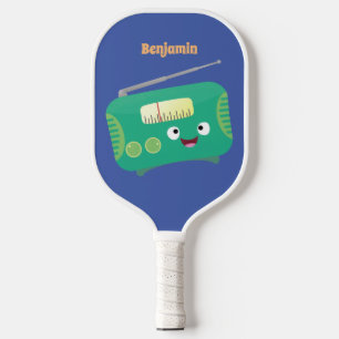 Raquette De Pickleball Caricature de radio rétro amusante