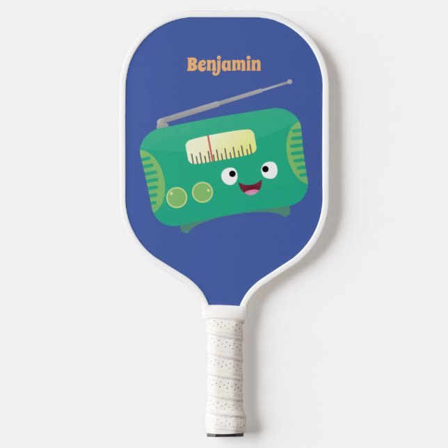 Raquette De Pickleball Caricature de radio rétro amusante (Recto)