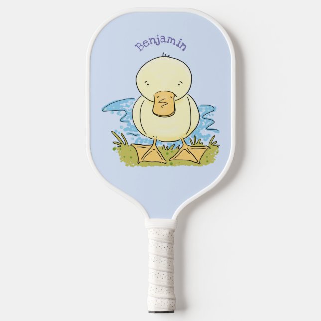 Raquette De Pickleball Caricature jaune mignon pour canard bébé (Recto)