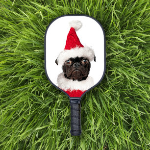 Raquette De Pickleball Carlin noir de Noël mignon à Santa Hat