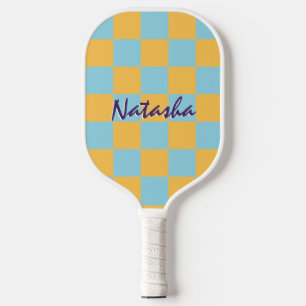 Raquette De Pickleball Carré Géométrique Rétro Motif à Carreaux Brillants