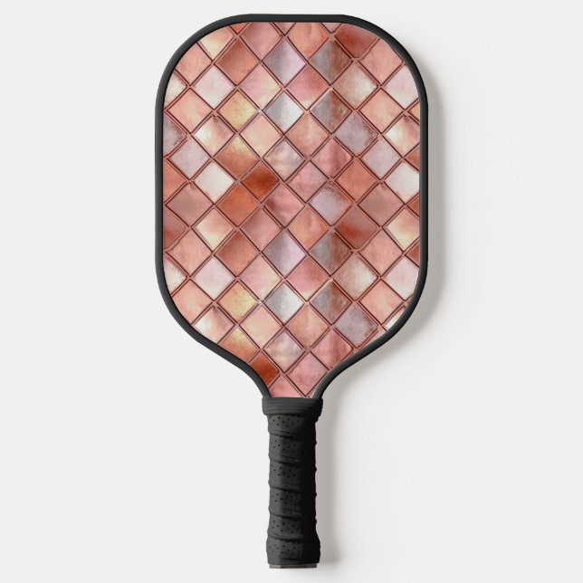 Raquette De Pickleball Carreaux en or Rose chic (Recto)