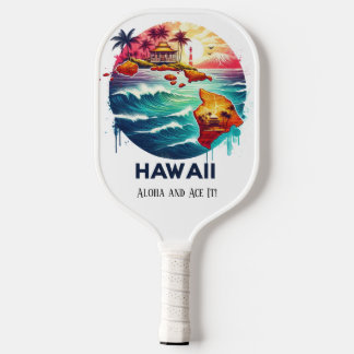 Raquette De Pickleball Carte de voyage de l'État d'Hawaii