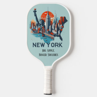 Raquette De Pickleball Carte de voyage Retro de l'État de New York