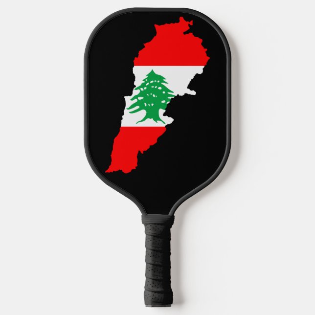 Raquette De Pickleball Carte du Liban avec aimant en pierre de drapeau (Recto)