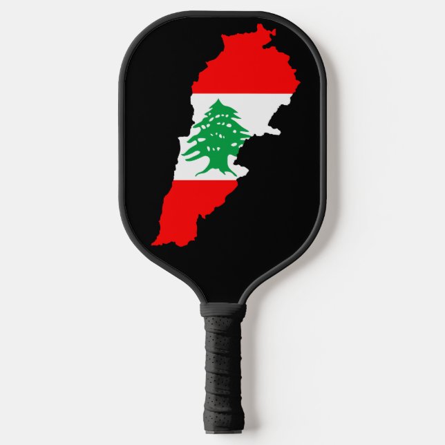 Raquette De Pickleball Carte du Liban avec drapeau (Recto)