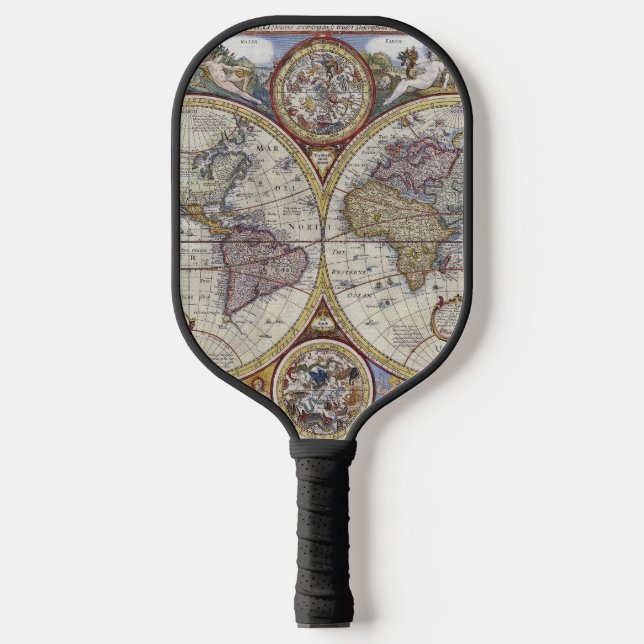 Raquette De Pickleball Carte du monde antique n°3 (Recto)