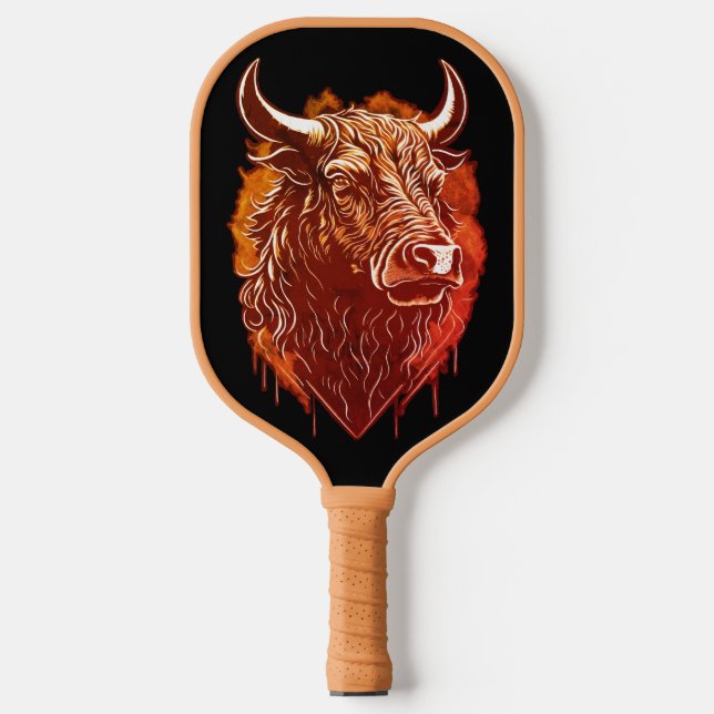 Raquette De Pickleball Carte postale Bull Portrait (Recto)