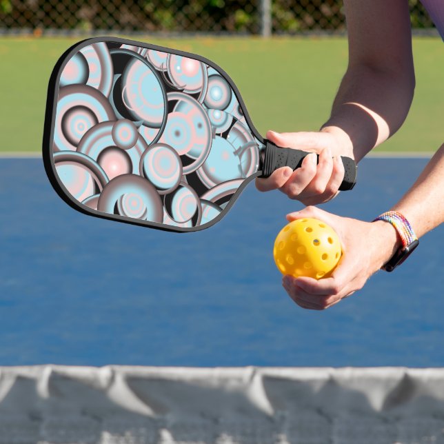 Raquette De Pickleball Cercle Concentré noir bleu Mocha rose (Insitu)