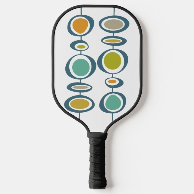 Raquette De Pickleball Cercles Abstraits funky milieu du siècle moderne R (Recto)