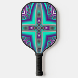 Raquette De Pickleball Cercles Concentrés Appliqués Au Point Abstrait