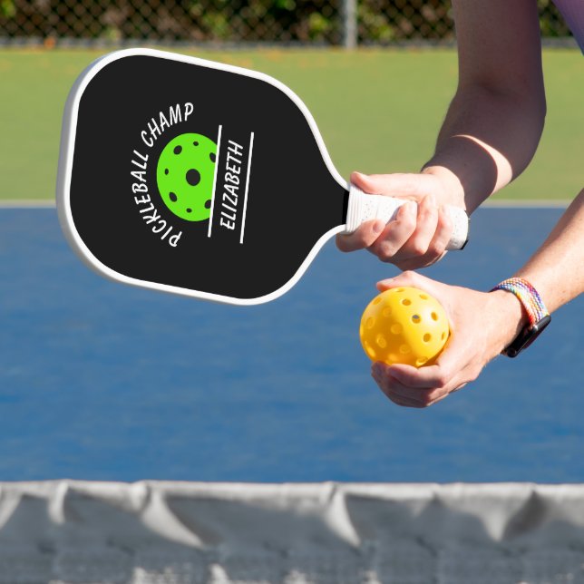 Raquette De Pickleball Champ de cool Pickleball Nom Ball Black Green Spor (Insitu)